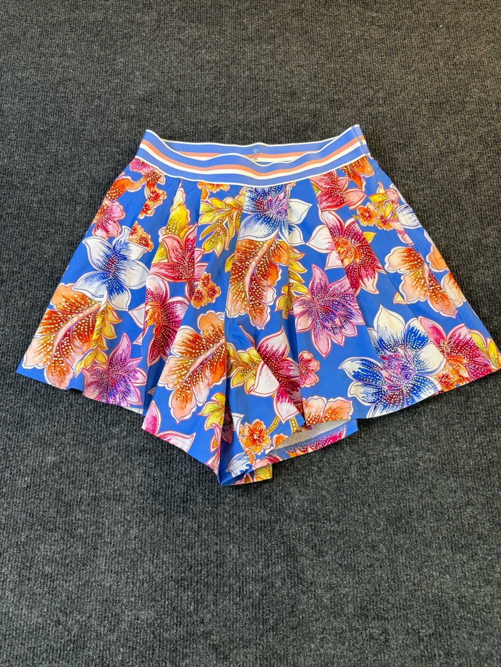 Johnney Was Bright Blue Floral Women's Skort Shorts NWT